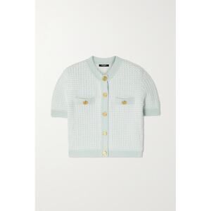 Balmain Cropped Button-Embellished Knitted Cardigan - FR 34